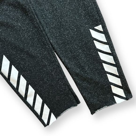 NBA Frayed Hem Chevron Fleece Sweatpants Joggers Cropped Lounge Teens Gray - Picture 7 of 11